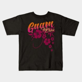 Guam USA Hafa Adai Flowers Kids T-Shirt